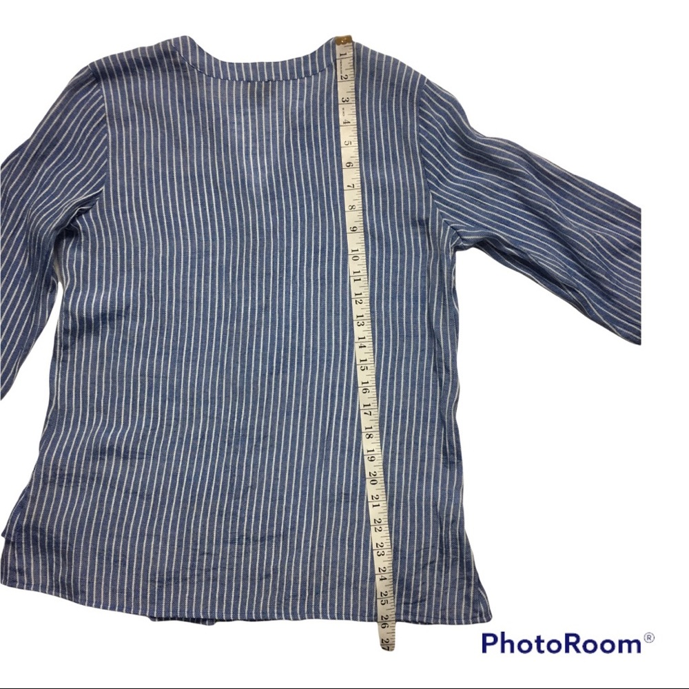 LEE STRIPED, RUFFLED BLOUSE - Picture 9 of 14